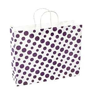 sapco polka dot gift paper carry bag pack of 10lavender