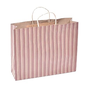sapco stripe gift paper carry bag packs for marriage birthday holiday 10 brown 15x12x4-inch