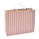 Sapco Stripe Gift Paper Carry Bag Packs for Marriage, Birthday, Holiday 10 (Brown) (15x12x4-Inch)