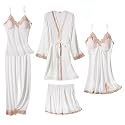 SAPJON Silk Pajamas for Women 5PCS Lace