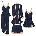 SAPJON Silk Pajamas for Women 5PCS Lace