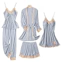 SAPJON Silk Pajamas for Women 5PCS Lace