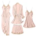 SAPJON Silk Pajamas for Women 5PCS Lace