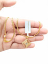 SAPNAPALACE Shining Sqaure designer Diamond Gold pendant with 2 LINE CHAIN Gold-plated Diamond Brass Pendant Set