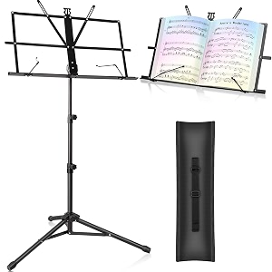 sapphire ultra heavy sheet music standbook stand folding height amp angle adjustable metal orchestral notation stand with music sheet clip holder notation stand