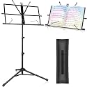 Sapphire Ultra Heavy Sheet Music Stand/Book Stand, Folding Height & Angle Adjustable Metal Orchestral Notation Stand with Music Sheet Clip Holder (Notation Stand)