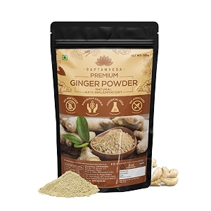 saptamveda premium ginger powder 150gm pack of 1 for tea  dry ginger adrak powder  organic taste and aromatic flavor for cooking baking amp tea  dried sukha adrak antioxidant