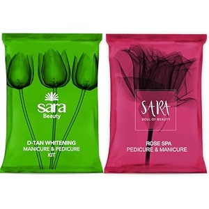 sara soul of beauty sara d-tan amp rose pedicure manicure kit pack for soft amp relaxed hands and feet 2 x 50gm