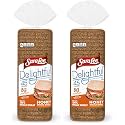 Sara Lee Delightful Honey Whole Wheat Sandwich Bread, 20 Oz Loaf of Wheat Bread Made With Whole Grain (Pack of 2)