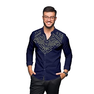 SARAAI Mens Cotton Blend Full Sleeve Slim
