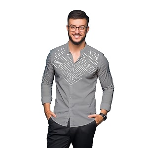 SARAAI Mens Cotton Blend Full Sleeve Slim