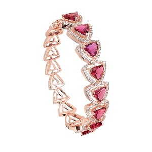 saraf rs jewellery beautiful triangular rose american diamond stylish bangle bracelet for women and girls