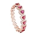 SARAF RS JEWELLERY Beautiful Triangular Rose American Diamond Stylish Bangle Bracelet for Women and Girls