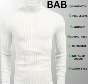 sarah Enterprises Solid Turtle Neck Casual Men