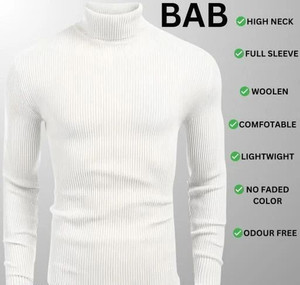 sarah Enterprises Solid Turtle Neck Casual Men