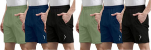 Sarahna Solid Men Multicolor Sports Shorts