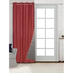 saral home easy living chevron cotton 100 blackout opaque long door curtain 1pc rust 4x9 feet