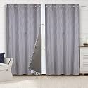 Saral Home Chevron Designer Curtains (Blue, Long Door 9 Feet- 2 PC, Blackout)