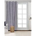 Saral Home Chevron Designer Curtains (Blue, Long Door 9 Feet- 1PC, Blackout)