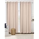 SARAL HOME EASY LIVING Chevron Designer Curtains (Beige, Door 7 Feet- 2PC, Blackout)
