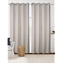 Saral Home Chevron Designer Curtains (Grey, Long Door 9 Feet- 2 PC, Blackout)