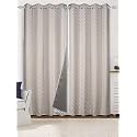 Saral Home Chevron Designer Curtains (Grey, Door 7 Feet- 2PC, Blackout)