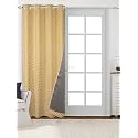 Saral Home Chevron Designer Curtains (Yellow, Long Door 9 Feet- 1PC, Blackout)