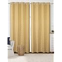 Saral Home Chevron Designer Curtains (Yellow, Long Door 9 Feet- 2 PC, Blackout)