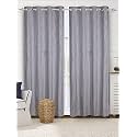 Saral Home Chevron Designer Curtains (Blue, Door 7 Feet- 2PC, Blackout)
