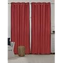 SARAL HOME EASY LIVING Chevron Cotton 100% Blackout Opaque Door Curtain 2Pc, Rust. 4X7 Feet