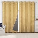 Saral Home Chevron Designer Curtains (Yellow, Door 7 Feet- 2PC, Blackout)