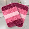 Saral Home Microfiber Striped Anti-Skid Bath Mats