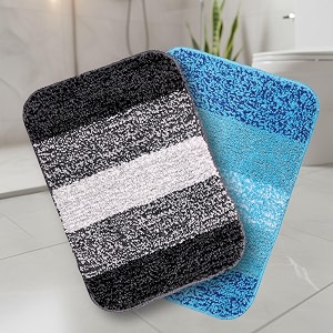SARAL HOME EASY LIVING Microfiber Striped Anti-Skid