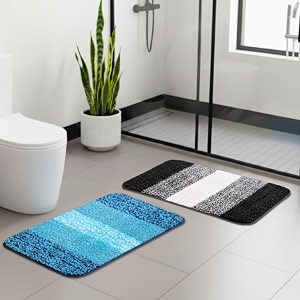 SARAL HOME EASY LIVING Microfiber Striped Anti-Skid