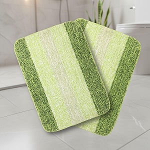 Saral Home Microfiber Striped Rectangle Shaped Anti-Skid