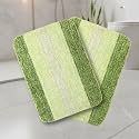 Saral Home Microfiber Striped Rectangle Shaped Anti-Skid