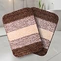 Saral Home Microfiber Striped Anti-Skid Bath Mats35x50cm