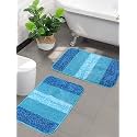 Saral Home Microfiber Striped Anti-Skid Bath Mats
