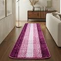 Saral Home Microfiber Striped Rectangle Anti-Skid Runner