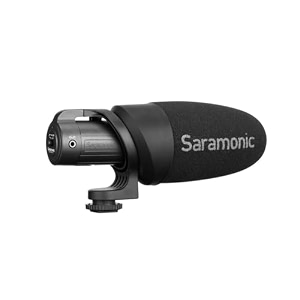 saramonic cammic aa-powered on-camera uni-directional shotgun microphone with trs and trrs output cables