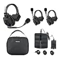 Saramonic WiTalk9SE-3S Wireless Intercom Headset System, 3 Person Full-Duplex 2.4GHz Wireless Single-Ear Noise-Canceling Headset Intercom System for Event TV Documentary Production