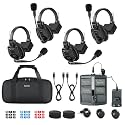 Saramonic WiTalk9SE-4S Wireless Intercom Headset System, 4 Person Full-Duplex 2.4GHz Wireless Single-Ear Noise-Canceling Headset Intercom System for Event TV Documentary Production