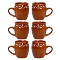 Saras Aajeevika Handmade Ceramic Khullad Cup Set of 6 Pc - 200ml|Handpainted Kullar Kullad kulhad Kullad Chai/Tea Cups Milk Coffee Mugs Microwave &amp; Dishwasher Safe Kitchen Dining Set Return Gift Items