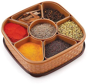 saraza plastic grocery container  - 1000 ml brown