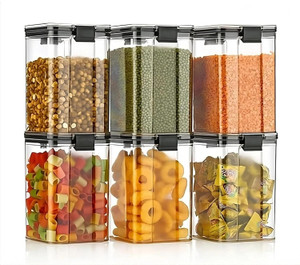 saraza plastic grocery container  - 1100 ml pack of 6 clear