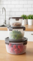 SARAZA Plastic Grocery Container  - 1200 ml, 600 ml, 300 ml (Pack of 3, Transparent)