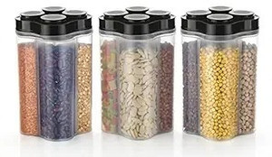 saraza plastic grocery container  - 2500 ml pack of 3 black