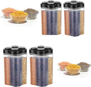 saraza plastic grocery container  - 2500 ml pack of 4 black