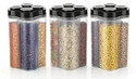 SARAZA Plastic Grocery Container  - 2500 ml (Pack of 3, Black)