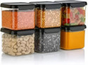 SARAZA Plastic Grocery Container  - 500 ml (Pack of 6, Black)